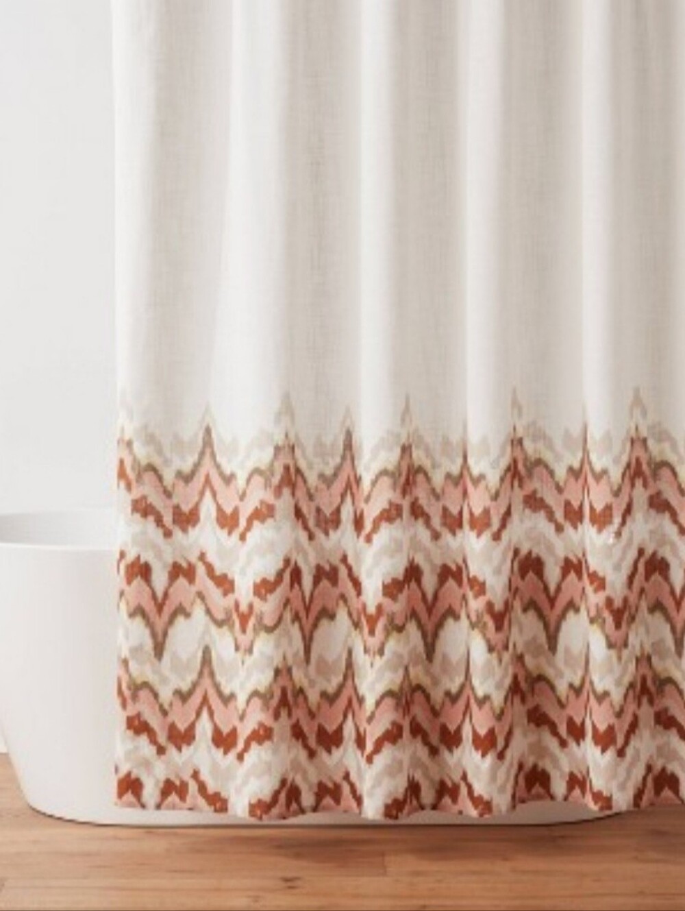 Threshold 13pc Coastal Abstract Shower Curtain Set Cream/Red